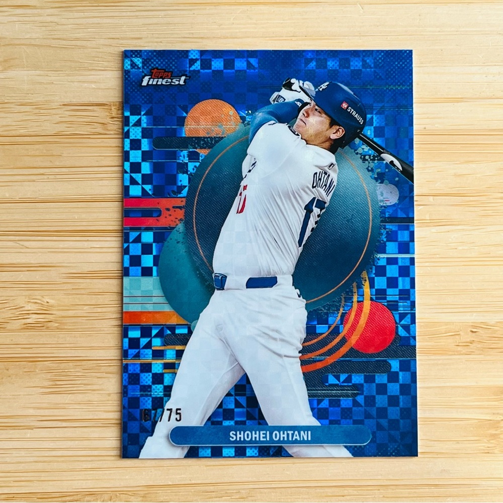 SHOHEI OHTANI 2025 Topp Finest Blue Checkered X-Fractor Refractor /75